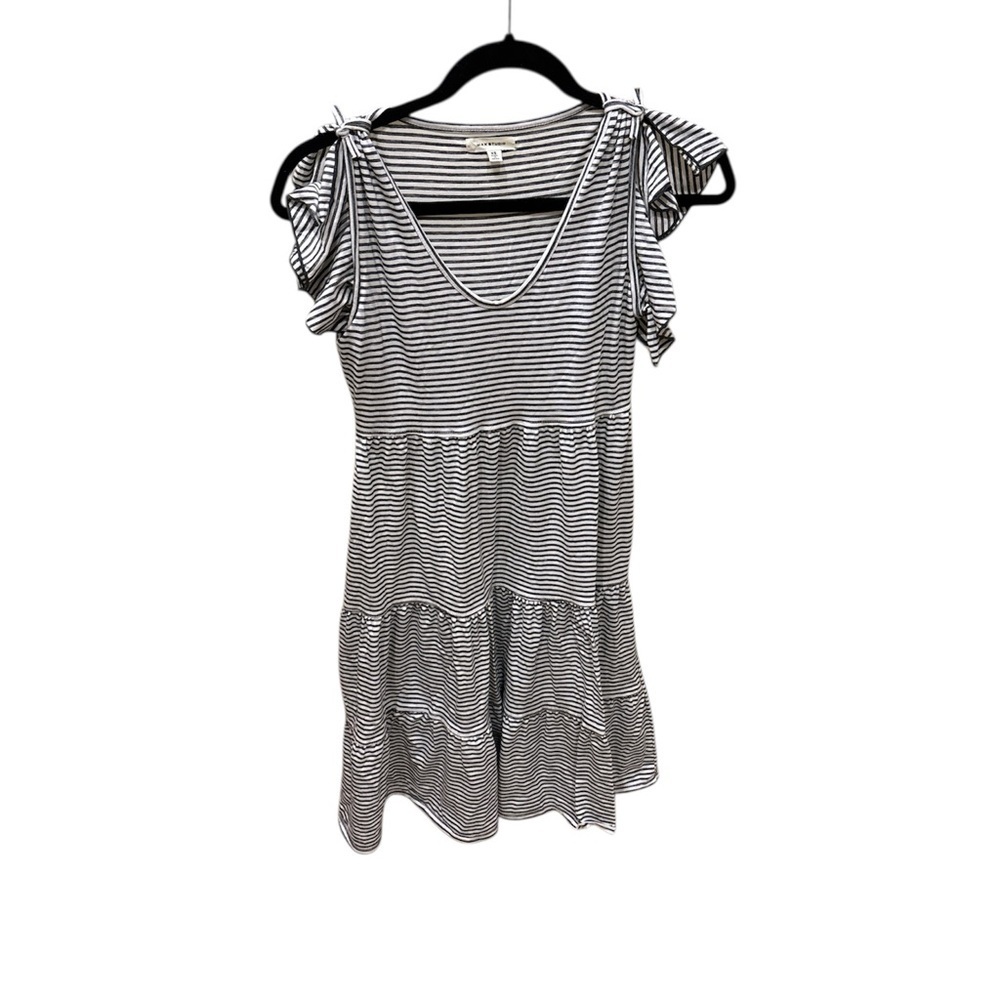 Max Studio Navy and White Striped Dress